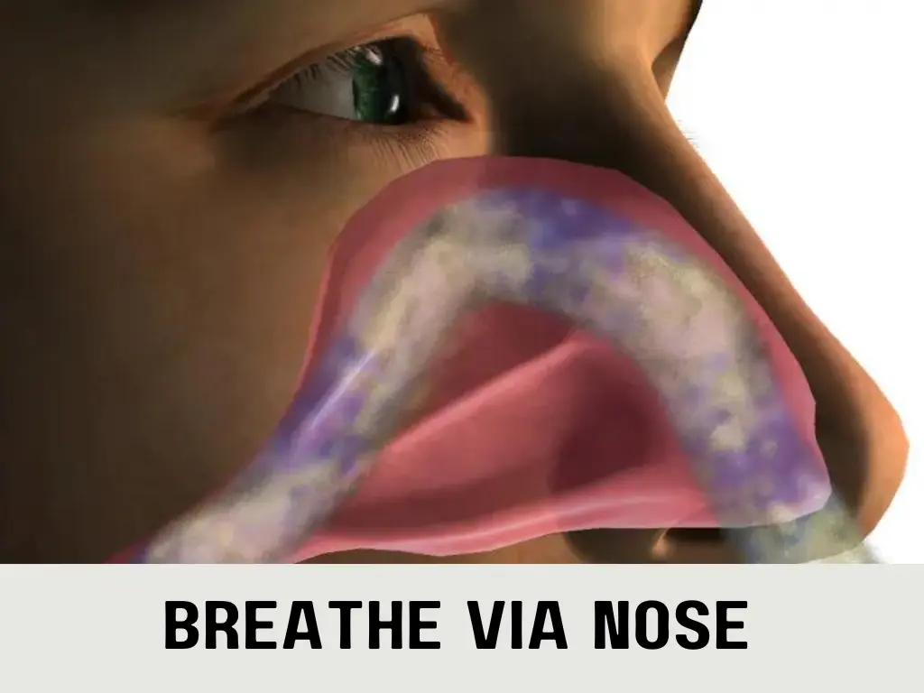 Nose breathing to avoid gag reflex at dentist