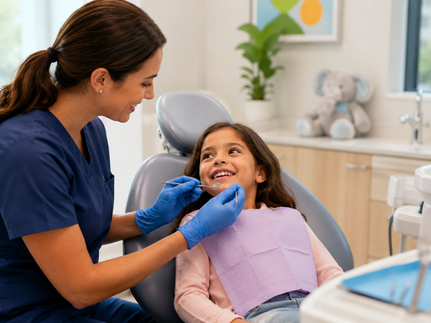 Comfortable pediatric dental visit for child