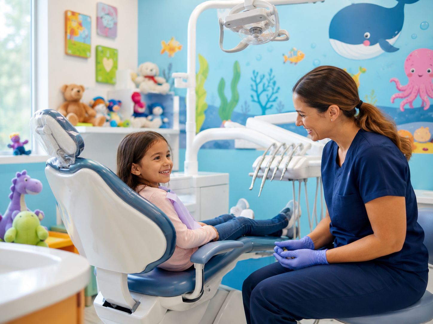 Kid friendly dental care office for children